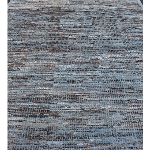 Hi-Low Textured Rug by Keivan Woven Arts, Blue & Charcoal 10'3 X 13'8 For Sale - Image 11 of 16