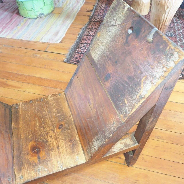Early 20th Century Antique Wood Bookshelf Primitive Design For Sale - Image 10 of 10