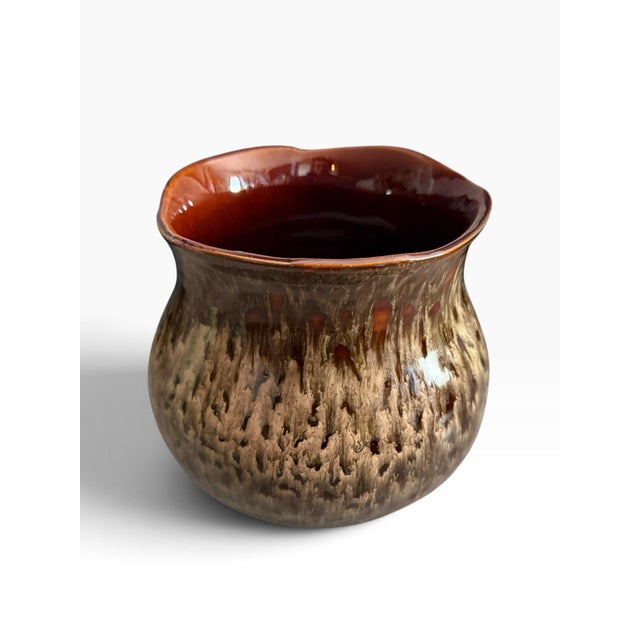 Vintage Haeger Art Pottery Planter #, Rich Brown Drip Glaze For Sale In Portland, ME - Image 6 of 9
