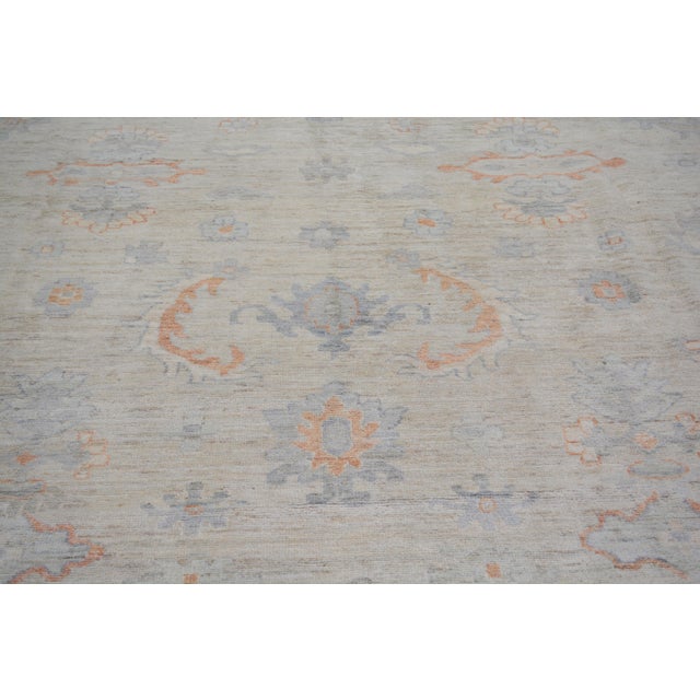 Turkish Oushak Hand Knotted Wool Rug, 12'1"x14'8" For Sale - Image 4 of 5