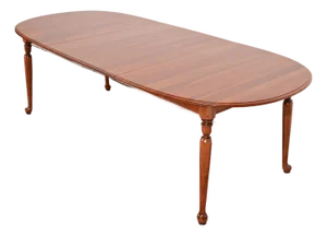 Ethan Allen American Colonial Solid Cherry Wood Extension Dining Table, Newly Refinished