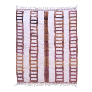 Handwoven Moroccan Mocha Wool Rug - 9' X 7.1' For Sale