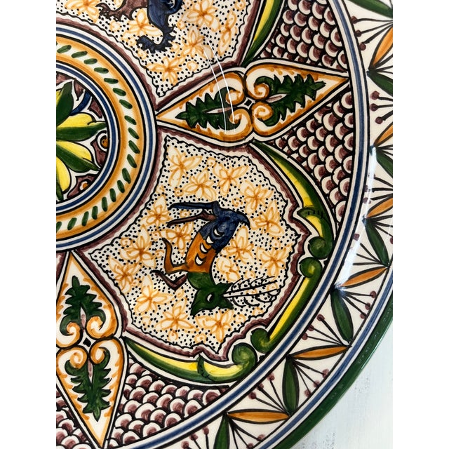 Coimbra Ceramic - Hand Painted Portuguese Plate For Sale - Image 11 of 13