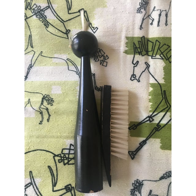 Mid-Century Modern Wooden Black Cat Clothes Brush For Sale - Image 4 of 8