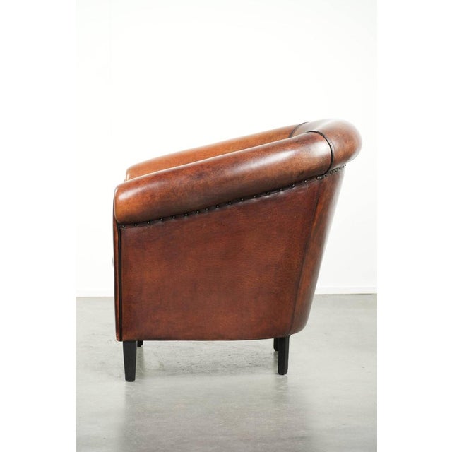 Vintage Sheepskin Club Armchair For Sale - Image 5 of 17
