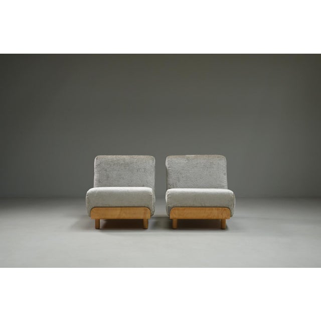 Beige Plywood Lounge Chairs, the Netherlands, 1970s, Set of 2 For Sale - Image 8 of 9