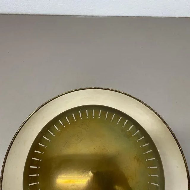 Metal Round Brass Wall Ceiling Light in the style of Gino Sarfatti, Italy, 1950s For Sale - Image 7 of 18
