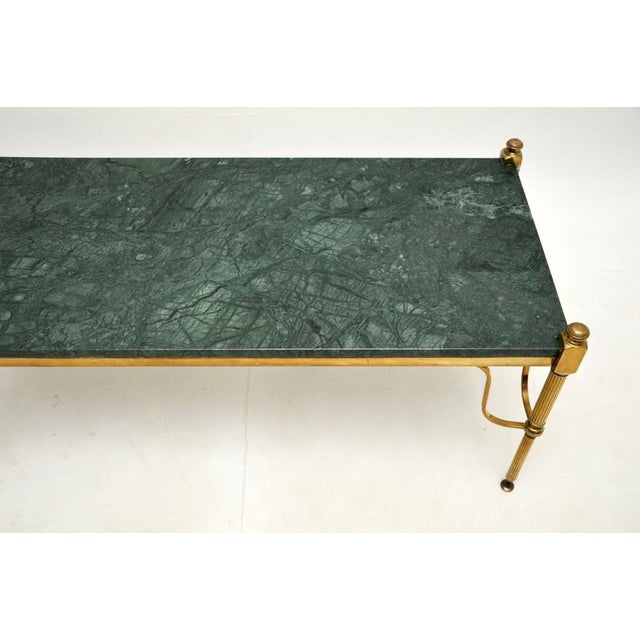 Vintage French Brass and Marble Coffee Table, 1960s For Sale - Image 6 of 9