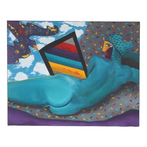 Cecile De Bruijn, Venus Painting, 1980s, Fabric & Paint For Sale