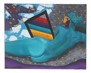 Cecile De Bruijn, Venus Painting, 1980s, Fabric & Paint