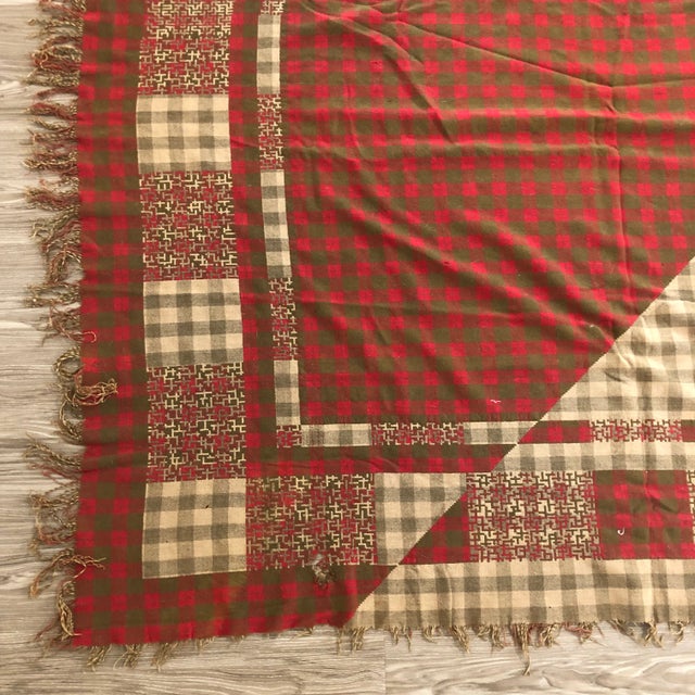Antique Scottish Wool Throw For Sale - Image 10 of 12