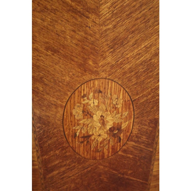 French Louis XV Style Walnut Inlaid Marble Top Dresser High Chest Circa 1920's For Sale - Image 18 of 18