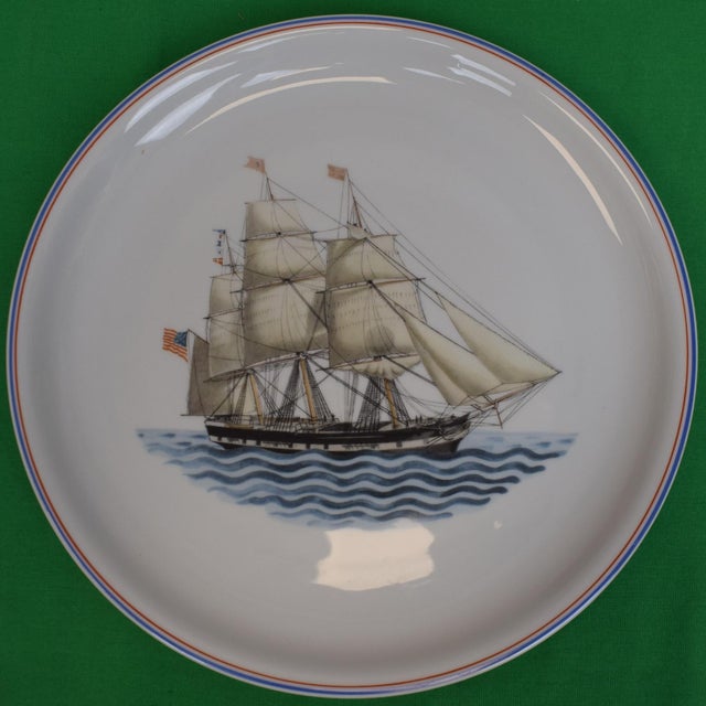 White Set X 6 Mottahedeh Our Maritime Heritage C1987 Porcelain Dinner Plates For Sale - Image 8 of 13