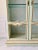 Vintage C. 1940s Italian Florentine Hand-Decorated Celadon China Cabinet With Gold Floral Detail & Chicken Wire Doors For Sale In Miami - Image 6 of 13