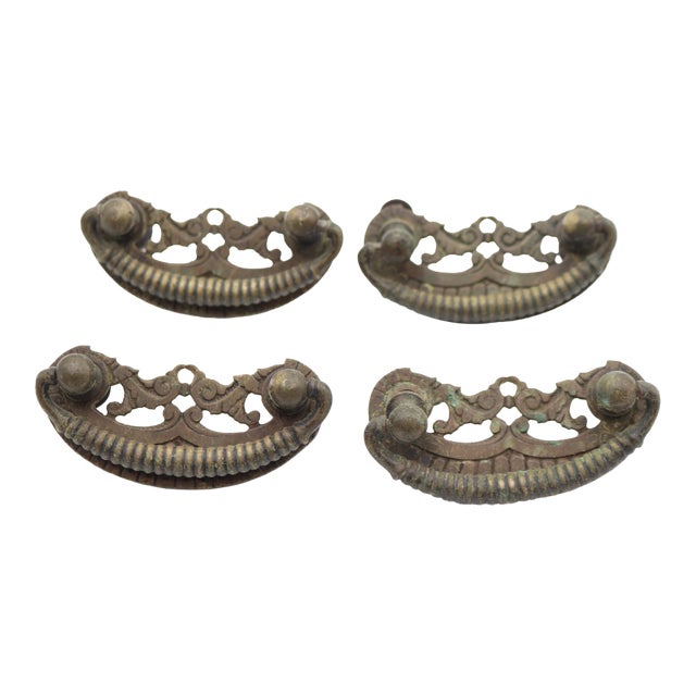 Set of Vintage Victorian Brass Bail Drawer Pulls For Sale