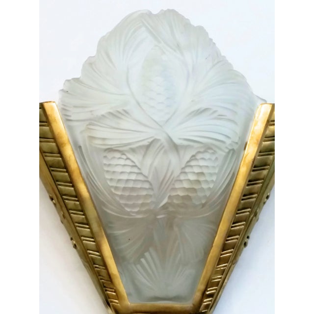 French Art Deco Pine Cone Wall Sconces - a Pair For Sale - Image 4 of 6