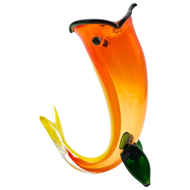 Glass Fulvio Bianconi for Venini Signed Murano “Pesce” Fish Vase For Sale - Image 7 of 13