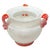 Seguso A.V. Murano Art Glass Bowl "Scavo" Italian Seguso White Red Vase Planter Decor For Sale - Image 4 of 12