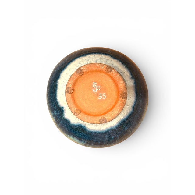 Gene Farkus Ceramic Footed Bowl With Variegated Glaze For Sale - Image 4 of 4
