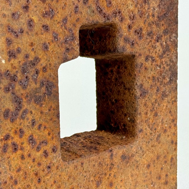 Early 20th Century Unique Salvaged Heavy Solid Metal Object With House/Bottle Design as Art Sculpture For Sale - Image 5 of 10