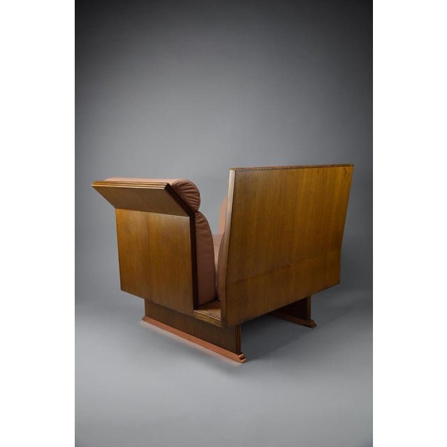 Postmodern Neo Eclectic Wood and Leather Lounge Chair from Busnelli, 1983 For Sale - Image 14 of 15