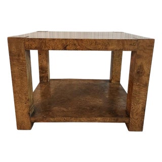 1970s Olivewood Burl Side Table Milo Baughman for Lane Altavista For Sale