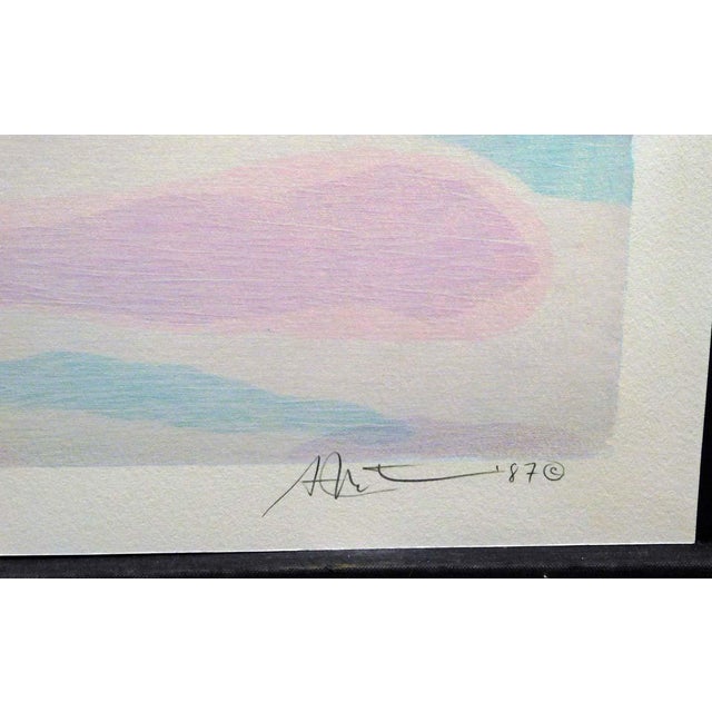 1980s Gordon Mortensen "Red Rocks" Hand Signed Woodcut Reduction Art, 1987 Make Offer! For Sale - Image 5 of 5