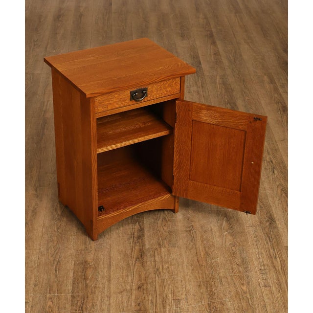 2000 - 2009 Stickley Mission Oak Harvey Ellis Inlaid Nightstand For Sale - Image 5 of 18