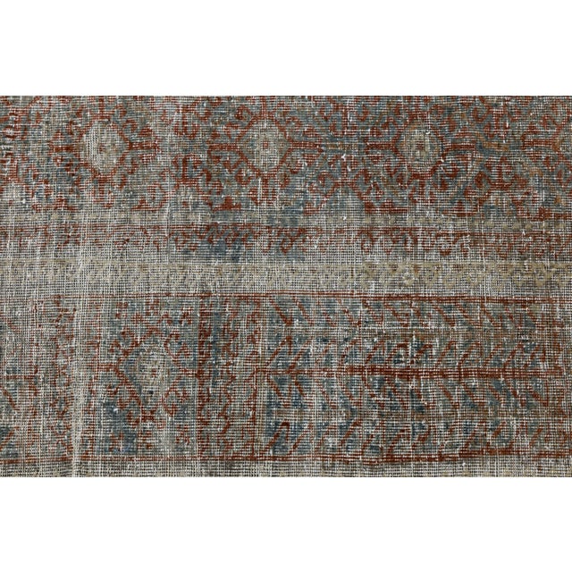 Antique Malayer Hand-Knotted Wool Accent Rug With Worn Distressed Patina For Sale - Image 4 of 7