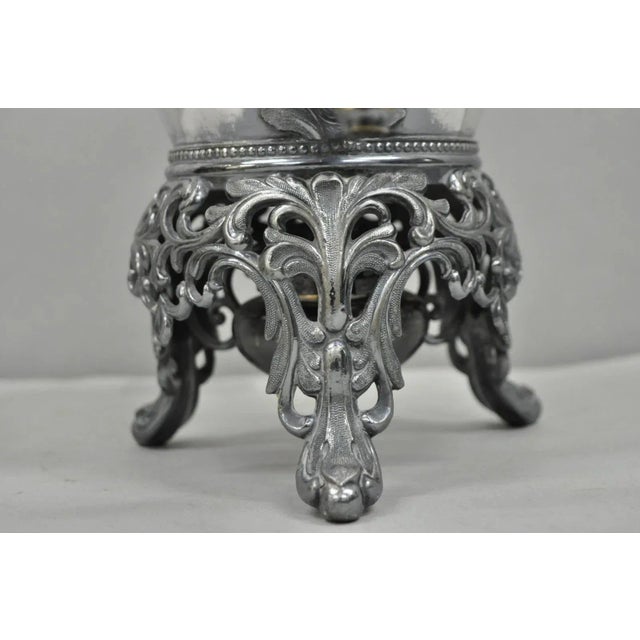 Early 20th Century Antique Art Nouveau English Silver Plated Floral Repousse Samovar Coffee Tea Pot For Sale - Image 5 of 12