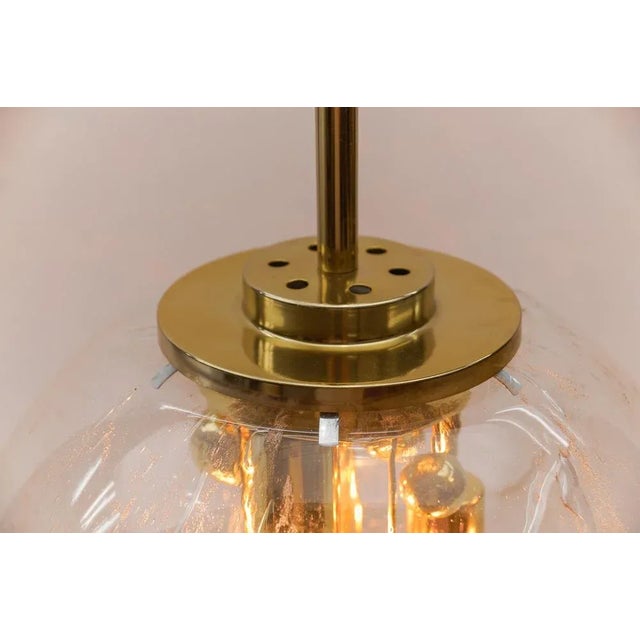 Large Brass & Glass Globe Ceiling Lamp from Doria, 1970s For Sale - Image 9 of 11