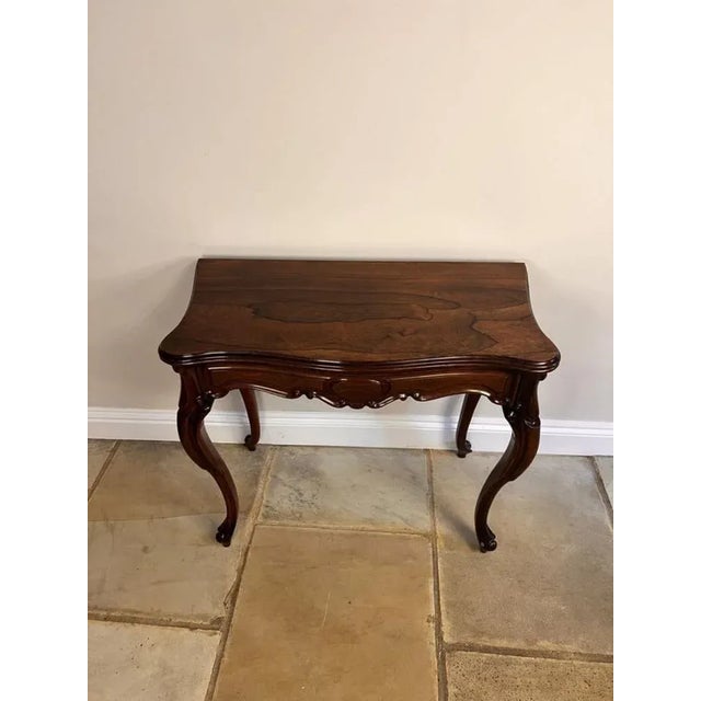 Brown Antique Victorian Rosewood Tea Table, 1870 For Sale - Image 8 of 9