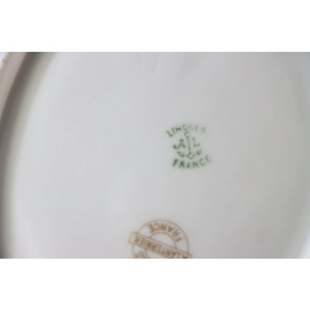 White Limoges Floral & Shell Gravy Boat Set For Sale - Image 8 of 9