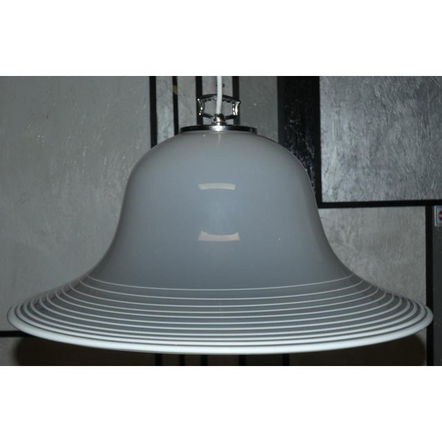 Murano Glass, Steel & Chrome Suspension Light by De Majo, Italy, 1970s For Sale - Image 14 of 15