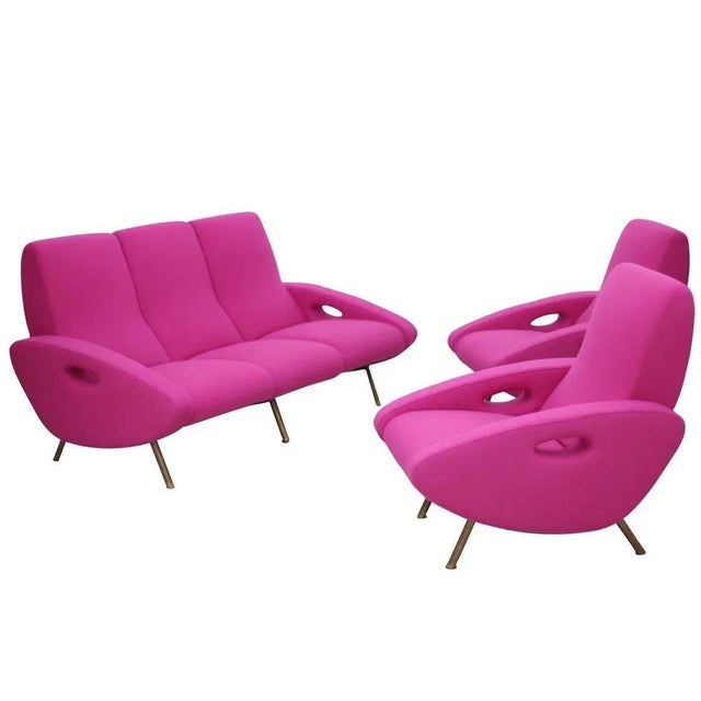 Sofa and Armchair Set by Maurice Mourra Freres, 1950s, Set of 3 For Sale - Image 9 of 9