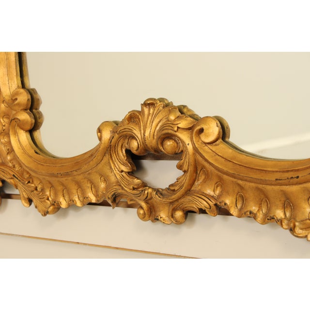 Chippendale Gold Finish Chippendale Style Horizontal 3 Panel Mirror For Sale - Image 3 of 12