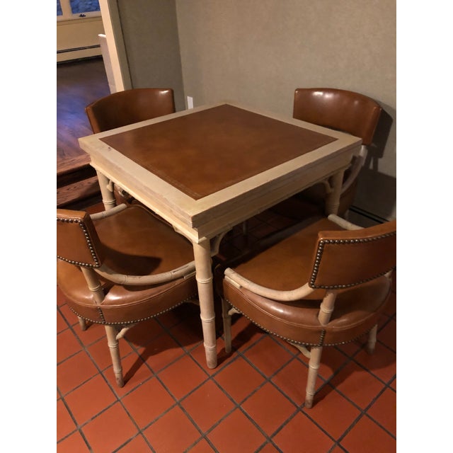 Vintage Game and Card Table With Chairs Chairish