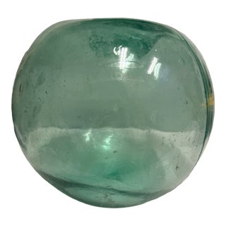 Large Japanese Antique Aqua Glass Fishing Float For Sale