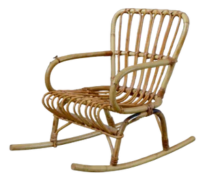 Vintage Children's Rocking Chair in Rattan