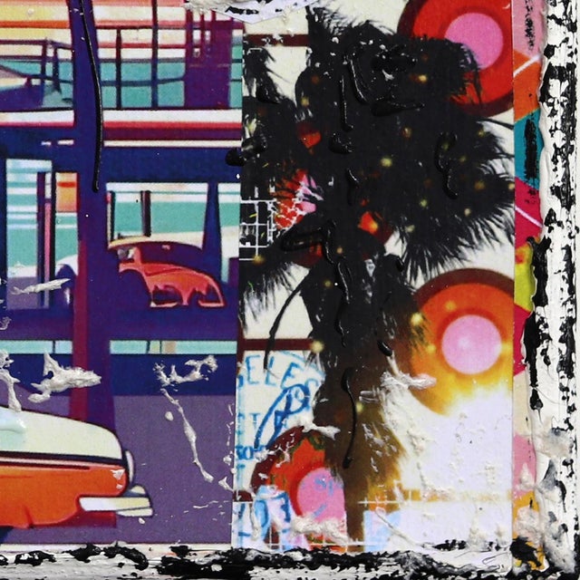 2020s Cruisin' Santa Monica - Abstract Color Drenched Textural City Collage Artwork by Marion Duschletta For Sale - Image 5 of 9
