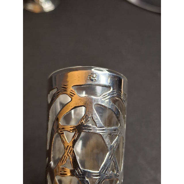 Vintage Mexican Sterling Silver Judaica Kiddush Cordial Cups Star of David Grapes Art Mexico 53g - Set of 5 For Sale - Image 10 of 18