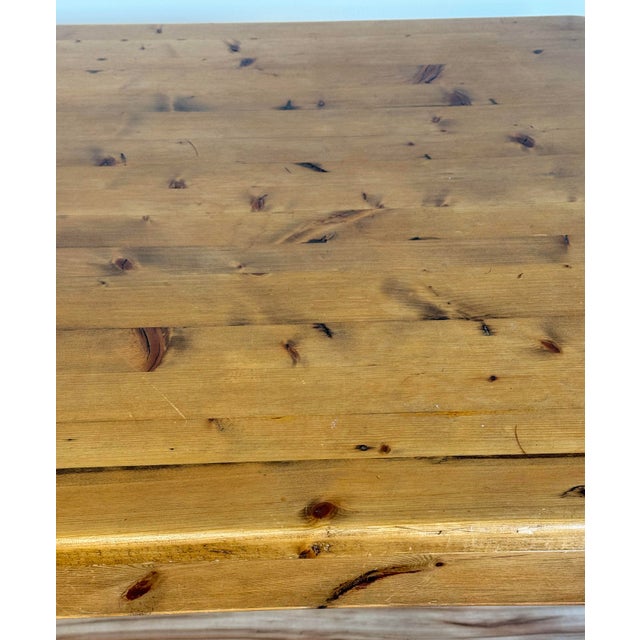 Vintage Farmhouse Style Pine Cabriole Leg Dining Table For Sale - Image 14 of 15