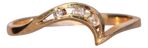 The Compi: Natural Diamond Wave Ring in Yellow Gold