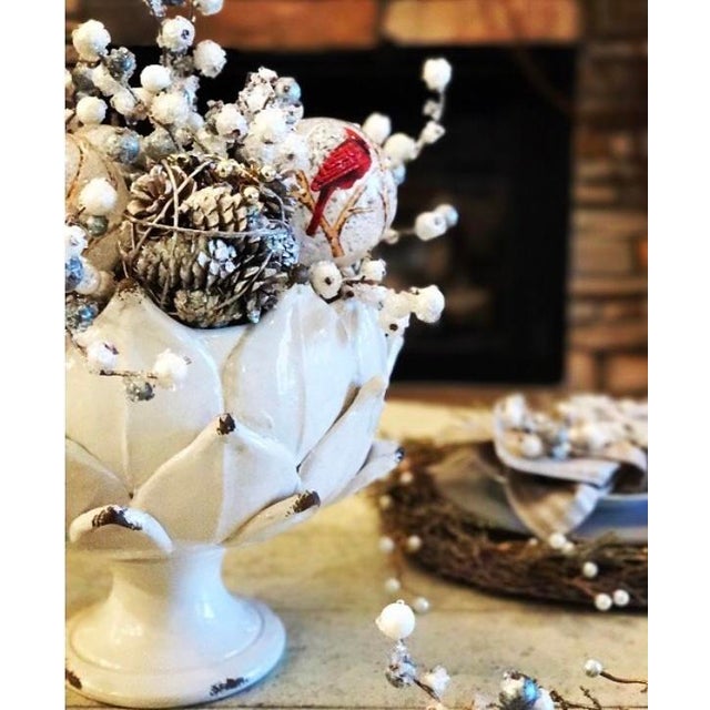 Chelsea House Inc Chelsea House White Artichoke Leaf Vase For Sale - Image 4 of 5