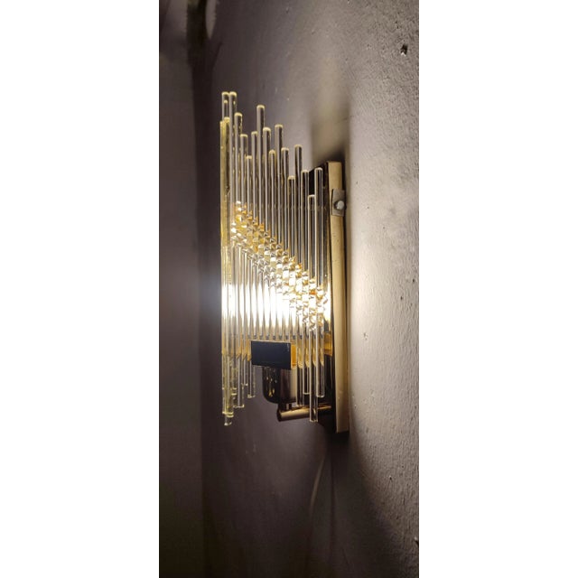 Metacrylate and Metal Wall Liggt, Italy, 1980s For Sale - Image 9 of 12