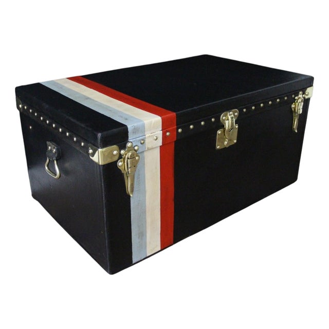Car Trunk in Black Canvas from Louis Vuitton, 1920s For Sale