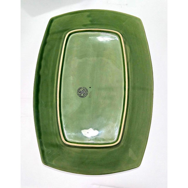 Vintage Bamboo by Bordallo Pinheiro Ceramic Oval Serving Platter For Sale - Image 16 of 16