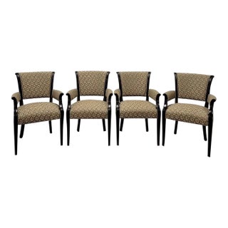 1970 Set of 4 Baker Ebonized Neoclassical Chairs For Sale