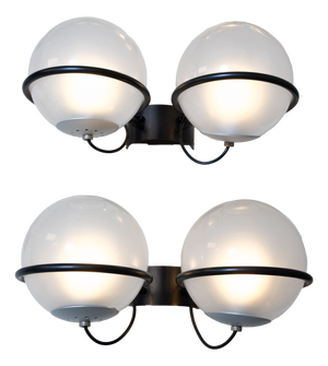 2-Sphere Wall Lamp by Gino Sarfatti for Arteluce, 1950s, Set of 2