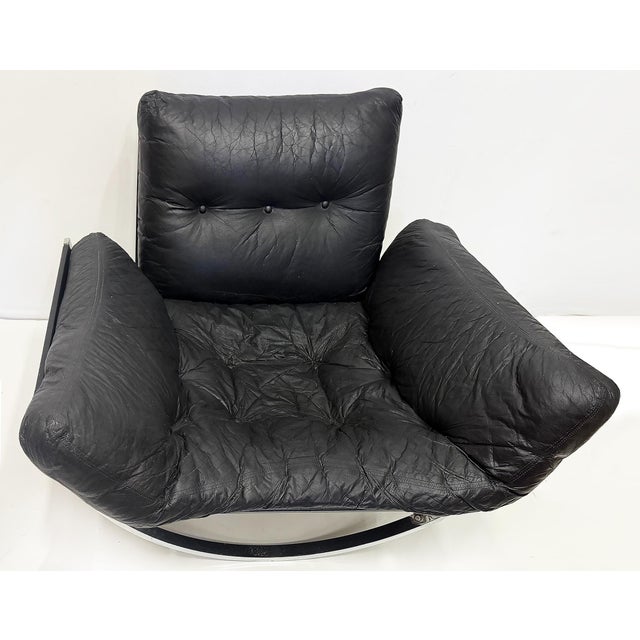 Metal Space Age Lennart Bender Chrome and Leather Lounge Chair, "Apollo" For Sale - Image 7 of 8